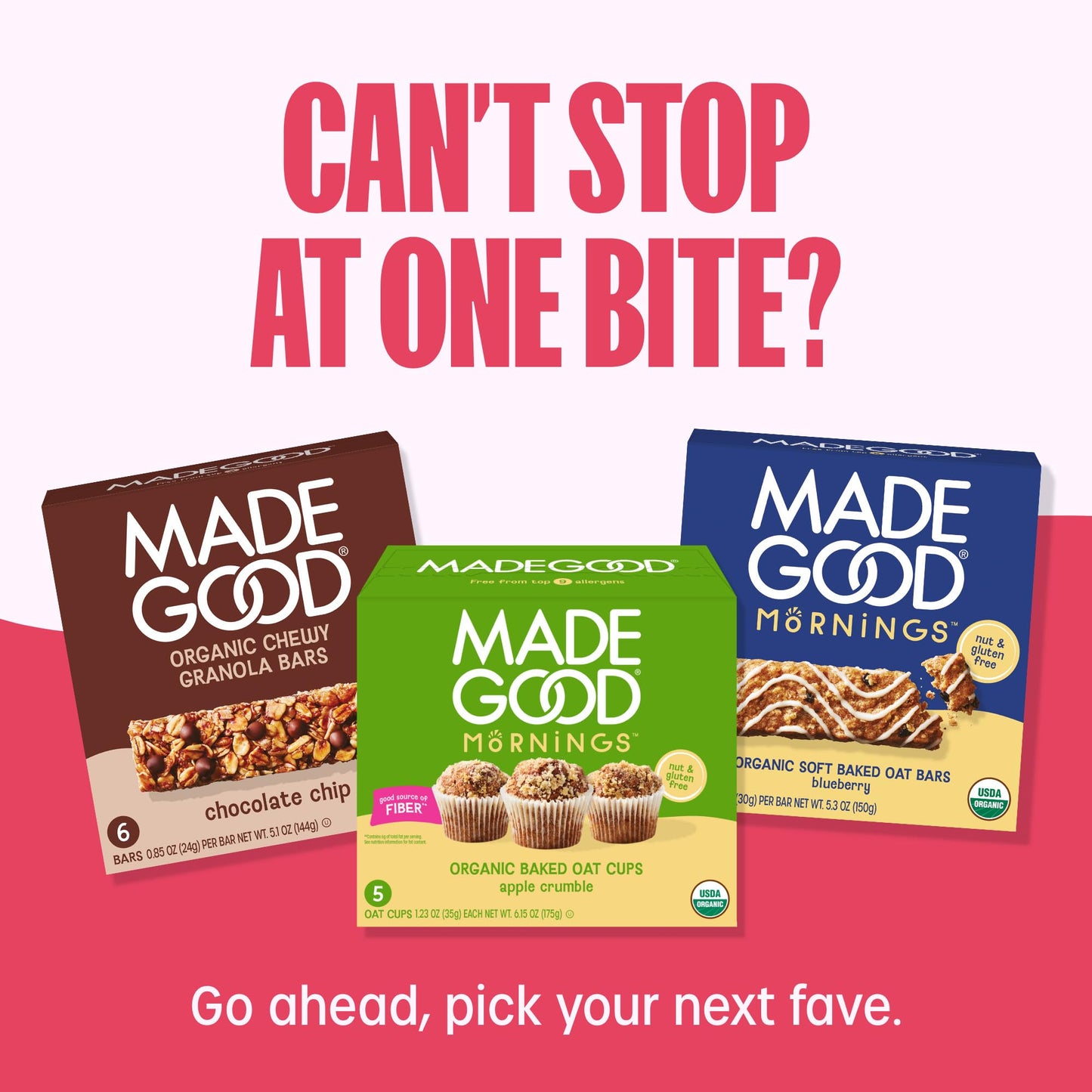 MadeGood Granola Bites Chocolate Chip & Strawberry Variety Pack (28 Count) Gluten Free and Organic Snacks