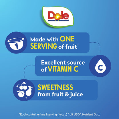 Dole Diced Peaches, Mandarin Oranges, and Cherry Mixed Fruit in 100% Juice Variety Pack - Dole Fruit Bowls Snacks - 4 oz Bowls - 12 Pack