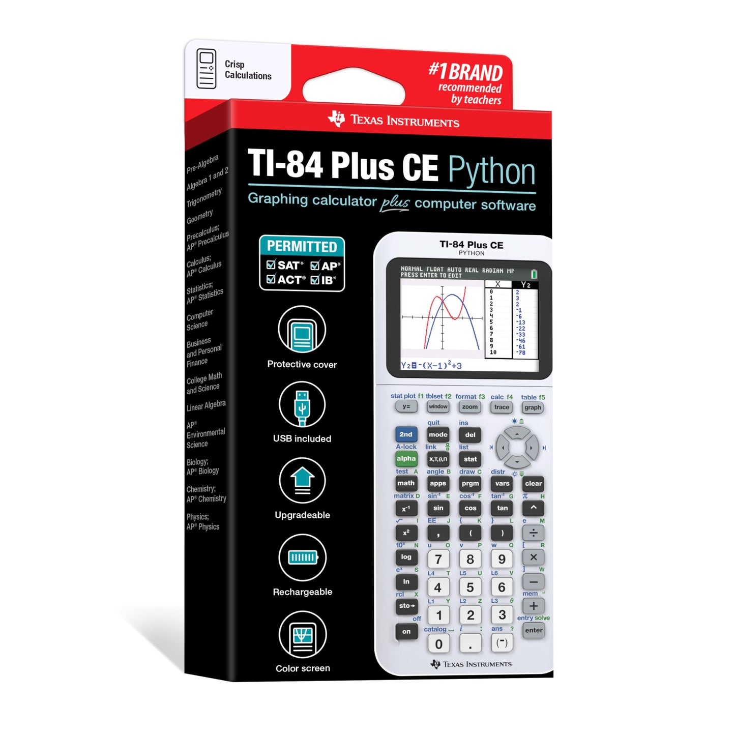 Texas Instruments TI-84 Plus CE Color Graphing Calculator, Black