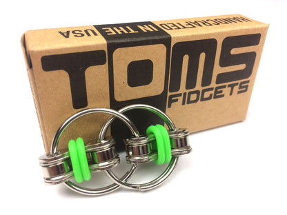 Tom's Fidgets Original Flippy Chain Fidget Toy - Perfect for ADHD, Anxiety, and Autism - Bike Chain Fidget Stress Reducer for Adults and Kids (Single Blue)