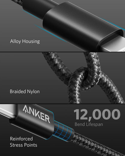 Anker New Nylon USB C to Lightning Cable, Apple MFi Certified for iPhone 14 Series, and More (6FT, Black)
