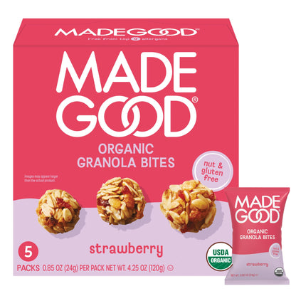 MadeGood Organic Granola Minis 24-Bag Organic Snack Variety Pack, Gluten Free Mon GMO Vegan Nut Free Individually Wrapped Snack Packs