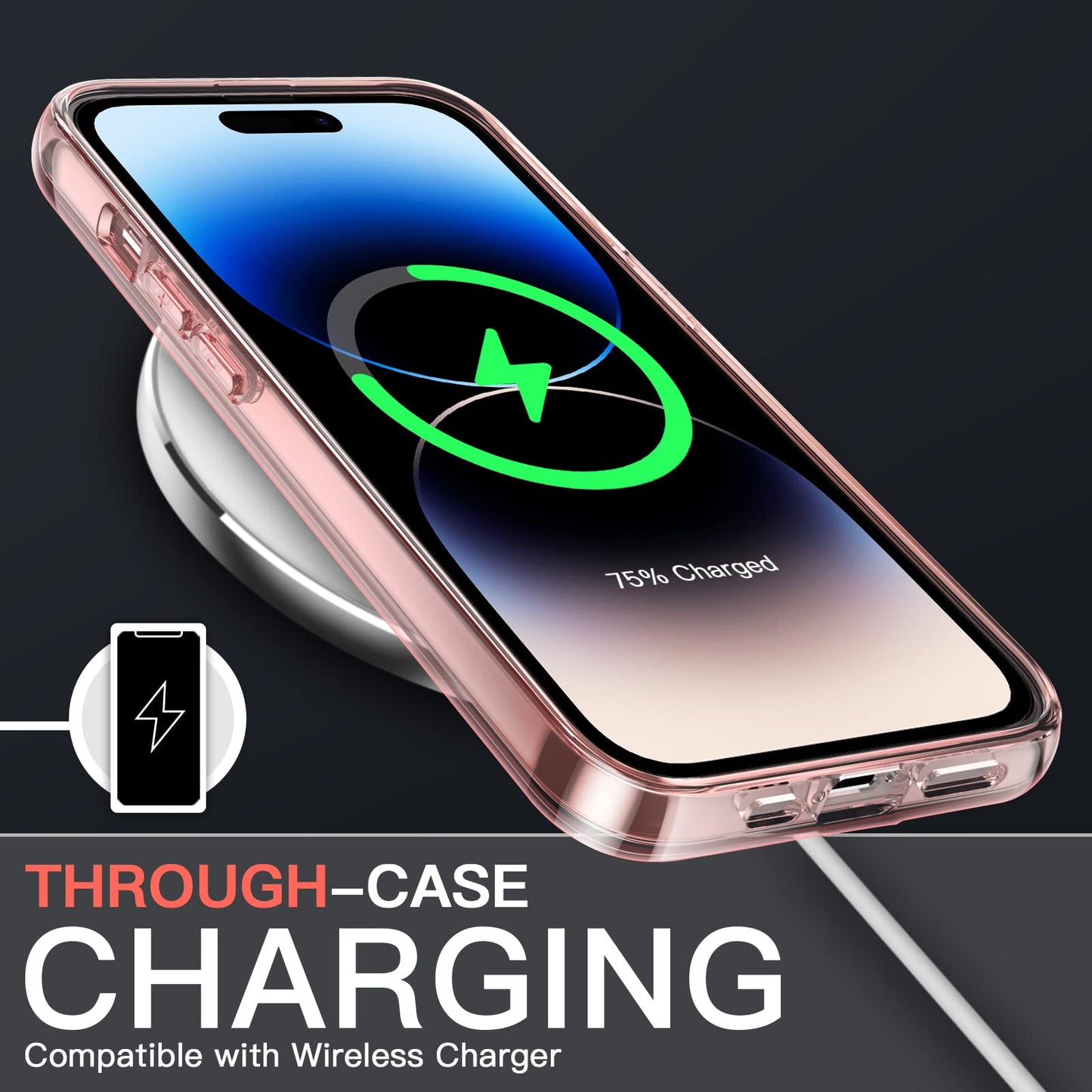 JETech Case for iPhone 14 6.1-Inch, Non-Yellowing Shockproof Phone Bumper Cover, Anti-Scratch Clear Back (Clear)