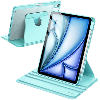 JETech Rotating Case ONLY for iPad Air 11-Inch M4/M3/M2 (2026/2025/2024), iPad Air 5/4 (2022/2020 5th/4th Generation 10.9-Inch), 360 Degree Rotation Protective Stand Cover Clear Back (Purple)