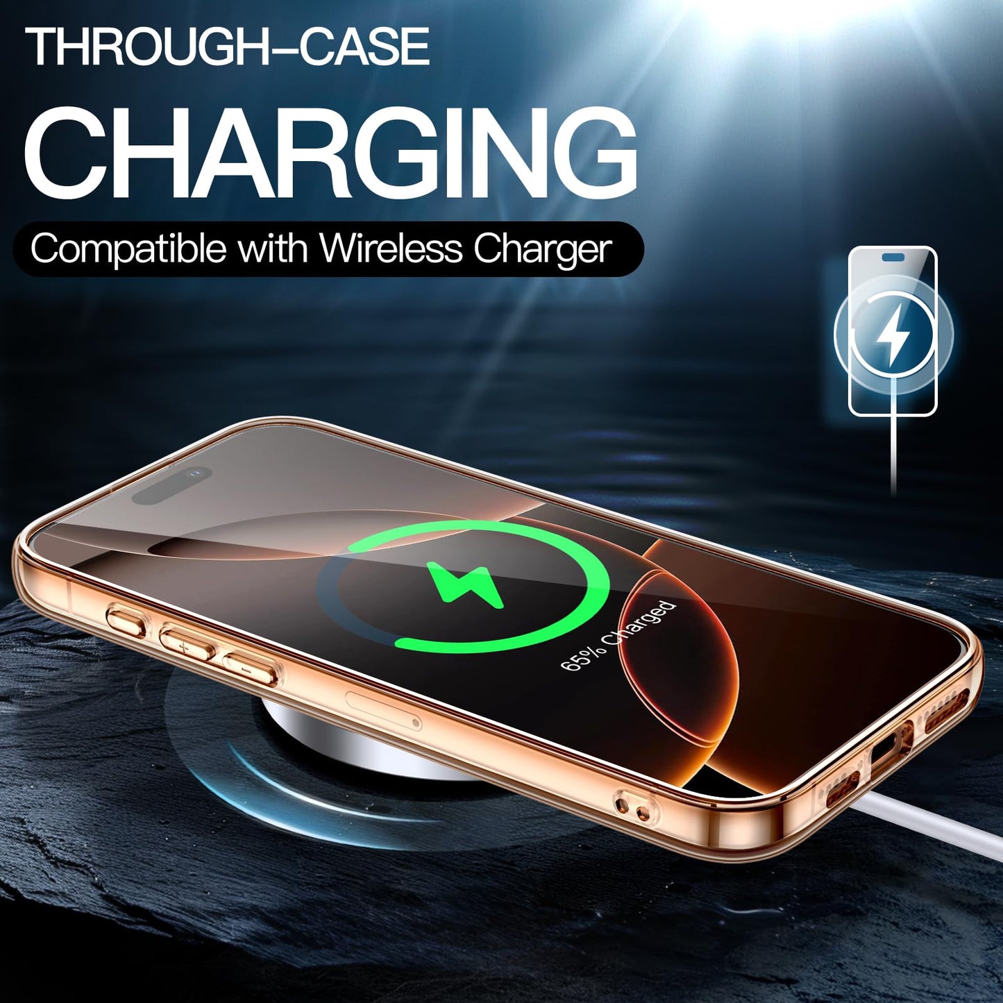 JETech Case for iPhone 16 6.1-Inch, Non-Yellowing Shockproof Phone Bumper Cover, Anti-Scratch Clear Back (Clear)