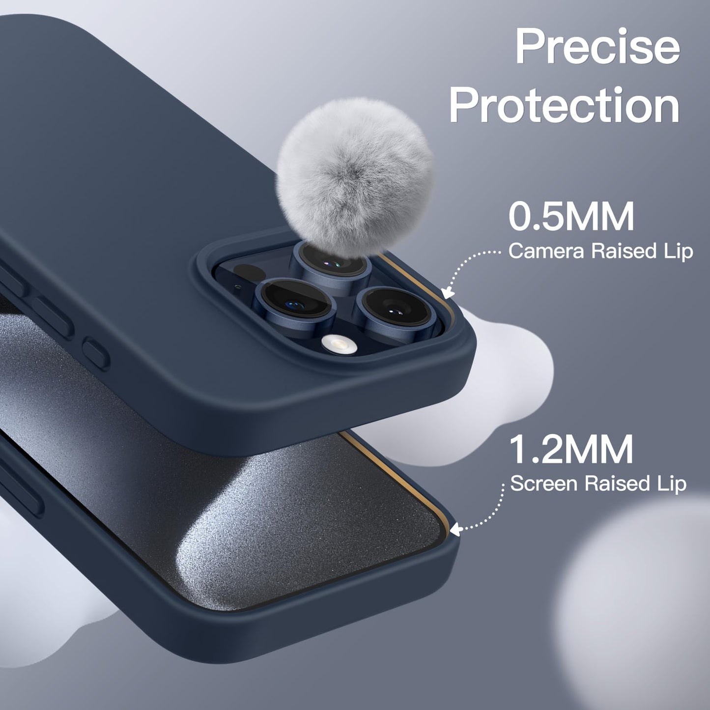 JETech Silicone Case for iPhone 15 Pro Max 6.7-Inch, Silky-Soft Touch Full-Body Protective Phone Case, Shockproof Cover (Black)