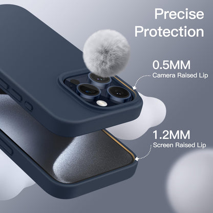 JETech Silicone Case for iPhone 15 Pro Max 6.7-Inch, Silky-Soft Touch Full-Body Protective Phone Case, Shockproof Cover (Black)