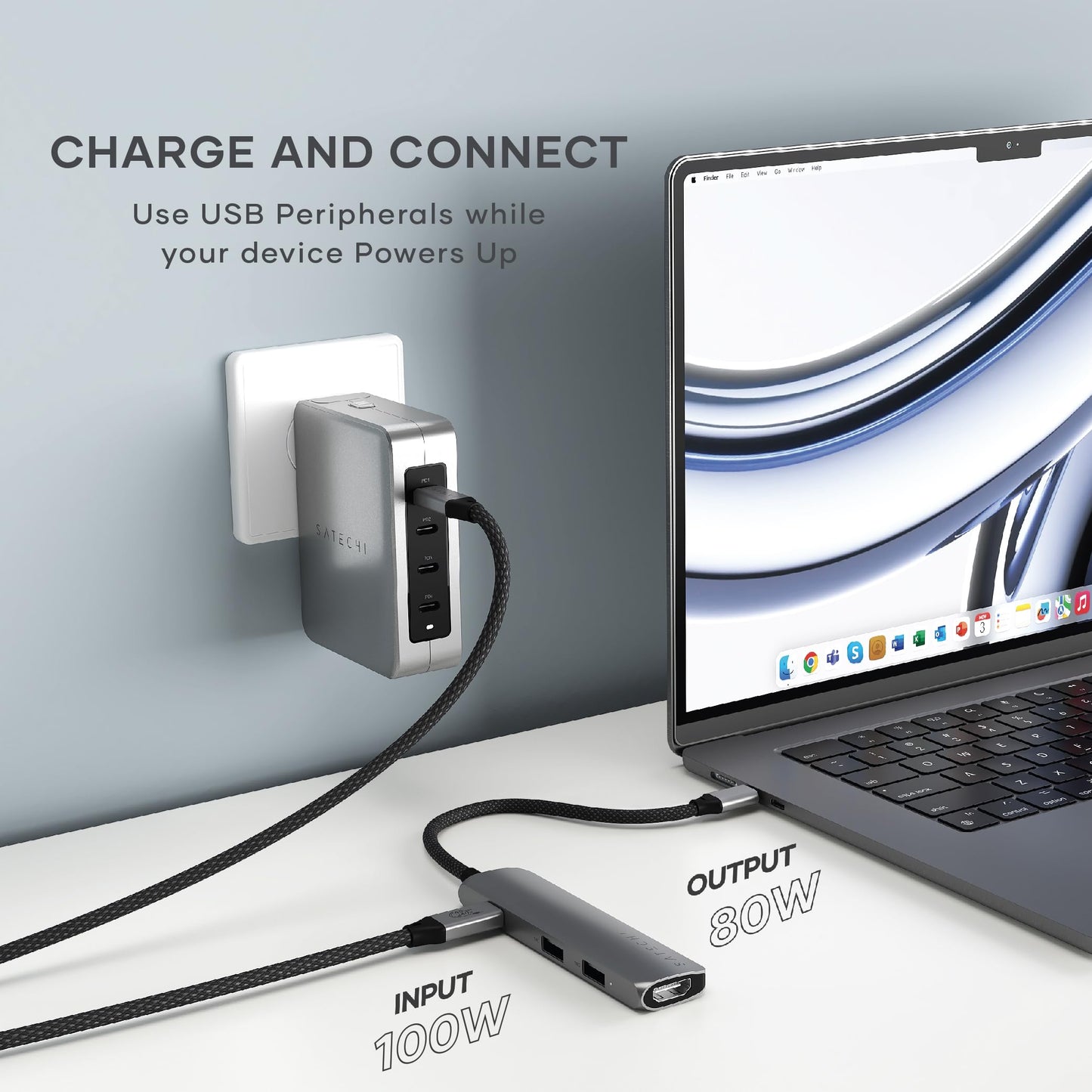 Satechi USB C Hub Multiport Adapter, USB C Docking Station with 4K HDMI, 60W USB C PD Charging, 2 USB-A, for MacBook Pro/Air M1 M2 M3, Dell, HP, Surface, Lenovo - Space Gray