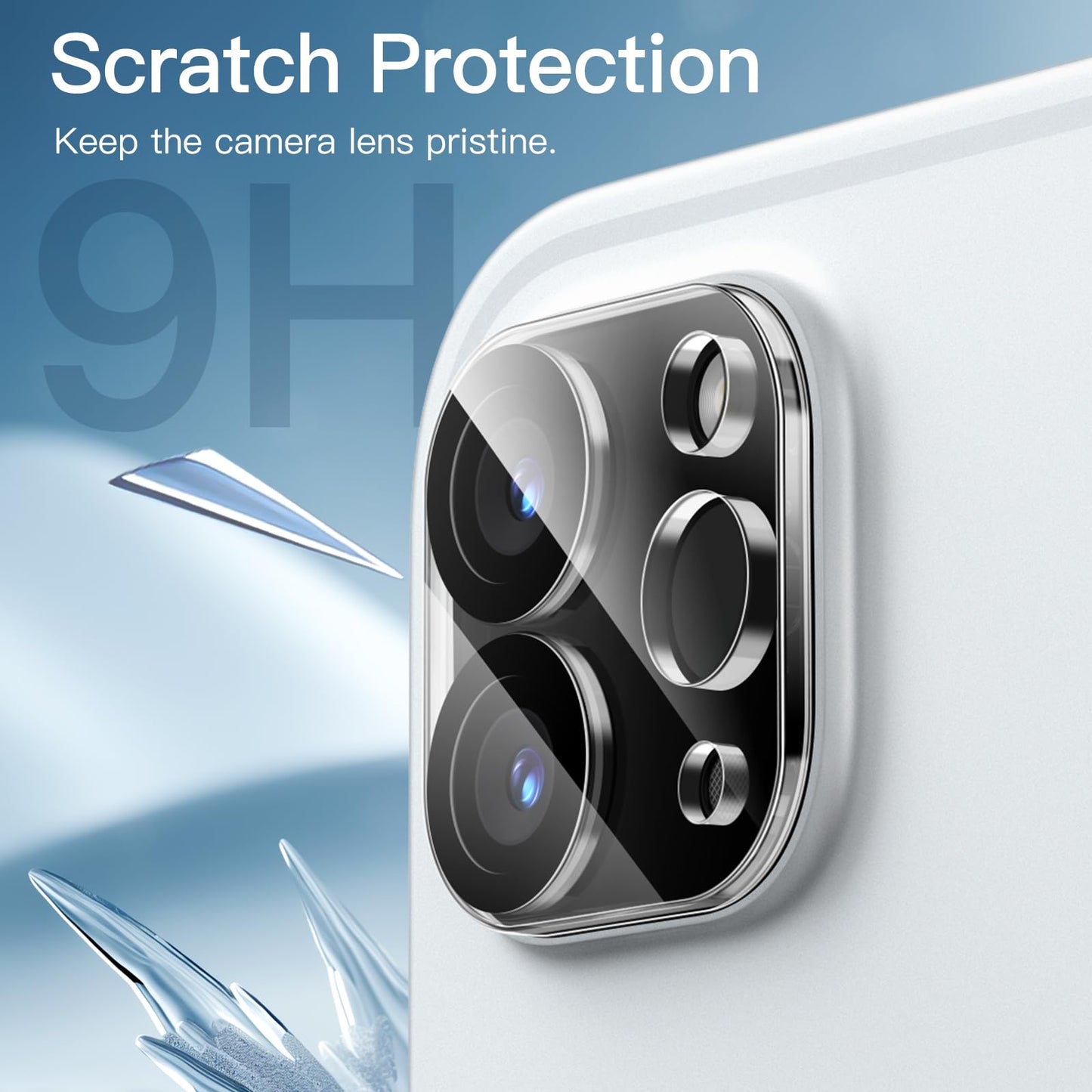 JETech Camera Lens Protector for iPad Pro 11-Inch M5/M4 and iPad Pro 13-Inch M5/M4, 9H Anti-Scratch HD Clear Tempered Glass, Full Coverage, Easy Installation, 3-Pack