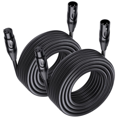 Cable Matters 2-Pack Premium XLR to XLR Cables - 6ft, Male to Female Microphone Cable, Oxygen-Free Copper (OFC) Mic Cord, Black