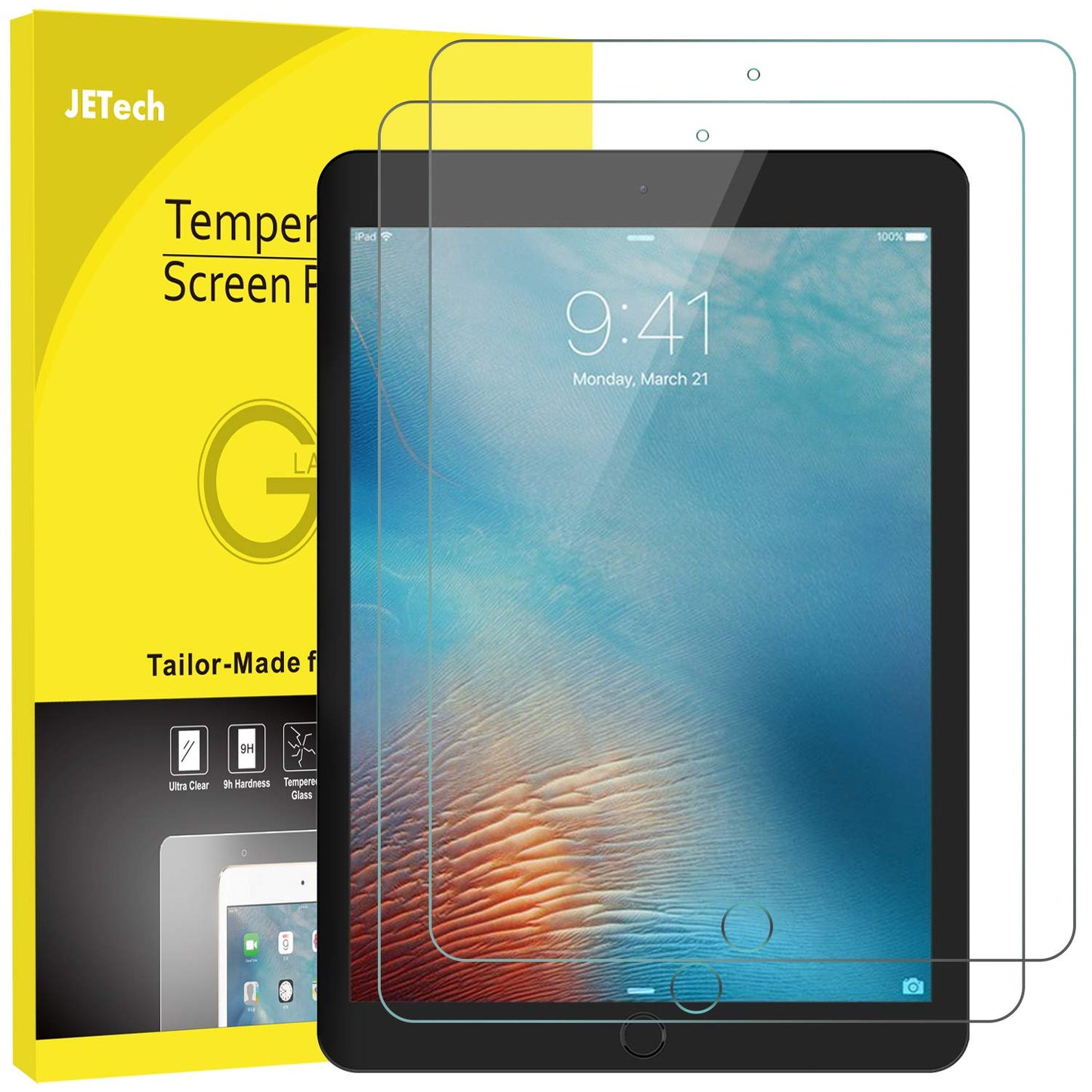 JETech Screen Protector for iPad (A16) 11th/10th Generation (2025/2022), 9H Tempered Glass Film, HD Clear, 2-Pack