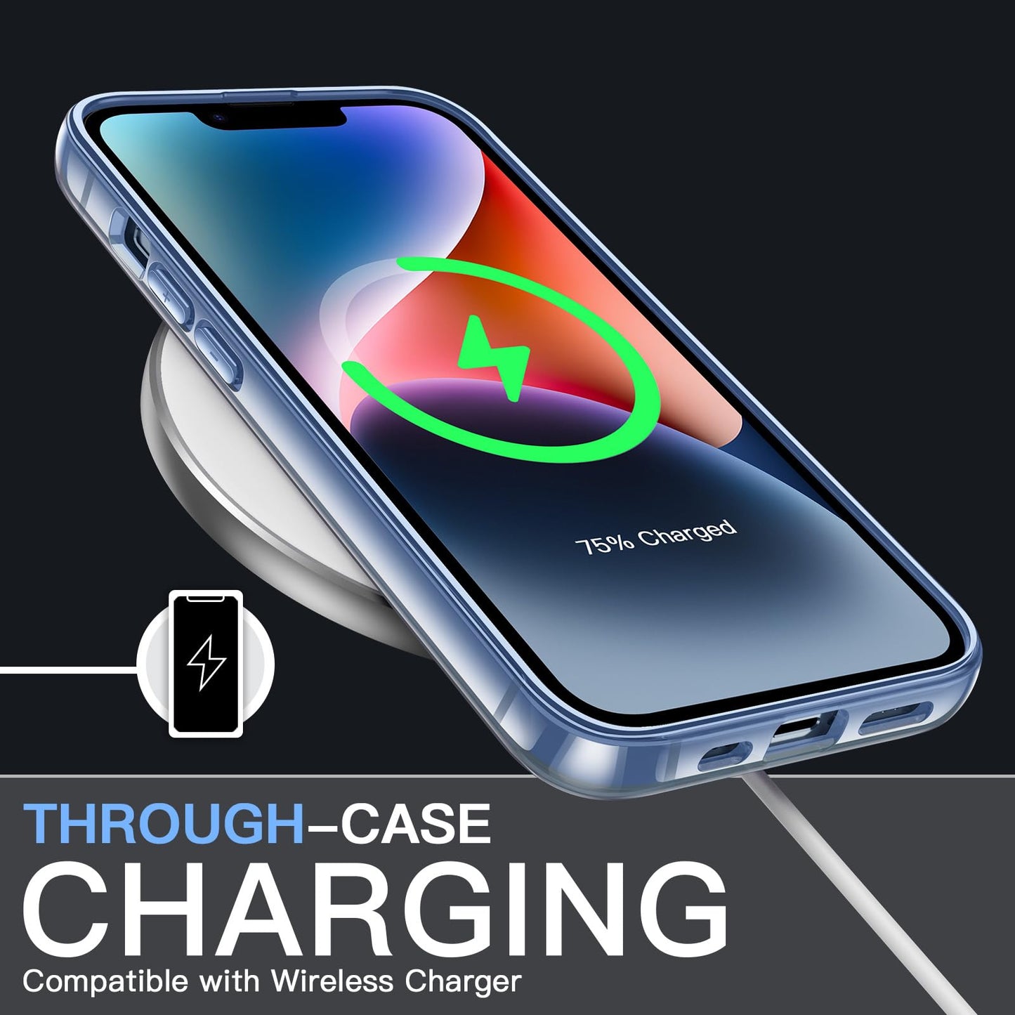 JETech Case for iPhone 14 6.1-Inch, Non-Yellowing Shockproof Phone Bumper Cover, Anti-Scratch Clear Back (Clear)