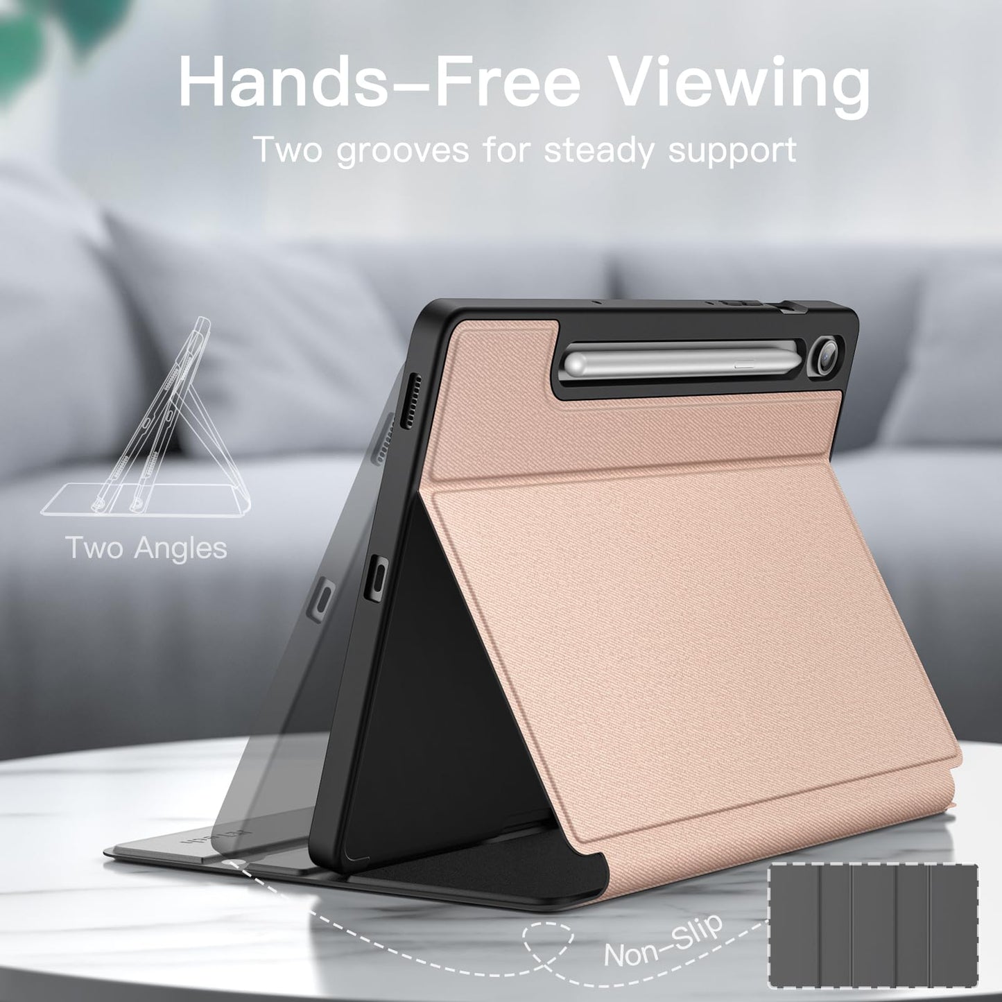 JETech Case for Samsung Galaxy Tab S10 Lite / S10 FE / S9 FE 10.9-Inch with S Pen Holder, Slim Folio Stand Protective Tablet Cover, Multi-Angle Viewing (Black)