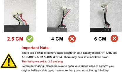 AP13J3K AP13J4K 45Wh Laptop Battery Compatible with Acer Chromebook 11.6" 11 C720 C720P C740 Series Notebook KT.00304.001 KT.00303.001 CB3-431-C5EX 11.4V 3920mAh (2.5cm Short Cable)