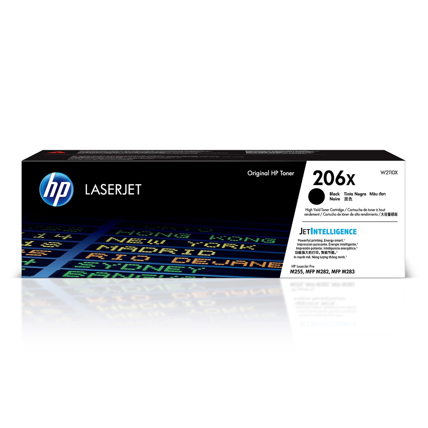 HP 206X High-Yield Toner Cartridge 4-Pack (Black, Cyan, Magenta, Yellow) | Compatible Color LaserJet Pro M255 & MFP M282/M283 Series Printers | W2110XQ1 Combo Pack