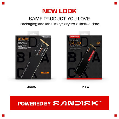 WD_BLACK SN850X 1TB NVMe SSD - M.2 2280, Up to 7,300 MB/s Read speeds, Up to 6,300 MB/s write speeds, Gaming Expansion, High Performance Internal Solid State Drive - WDS100T2X0E