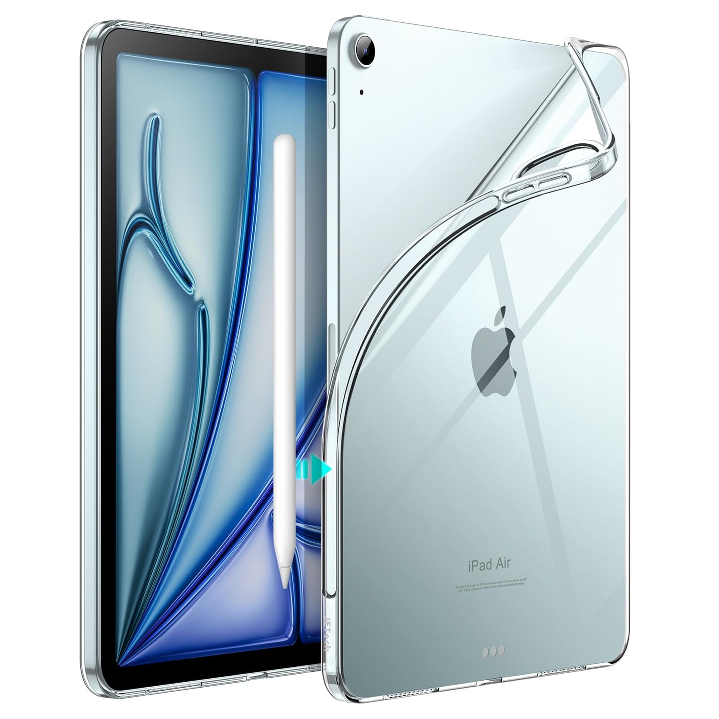JETech Case for iPad Pro 11-Inch 2022/2021/2020 Model (4th/3rd/2nd Generation), Soft TPU Transparent Slim Shockproof Tablet Cover, Support Pencil 2nd Charging (Clear)