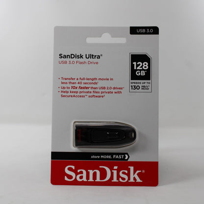SANDISK 128GB Ultra USB 3.0 Flash Drive - SDCZ48-128G-U46, Black