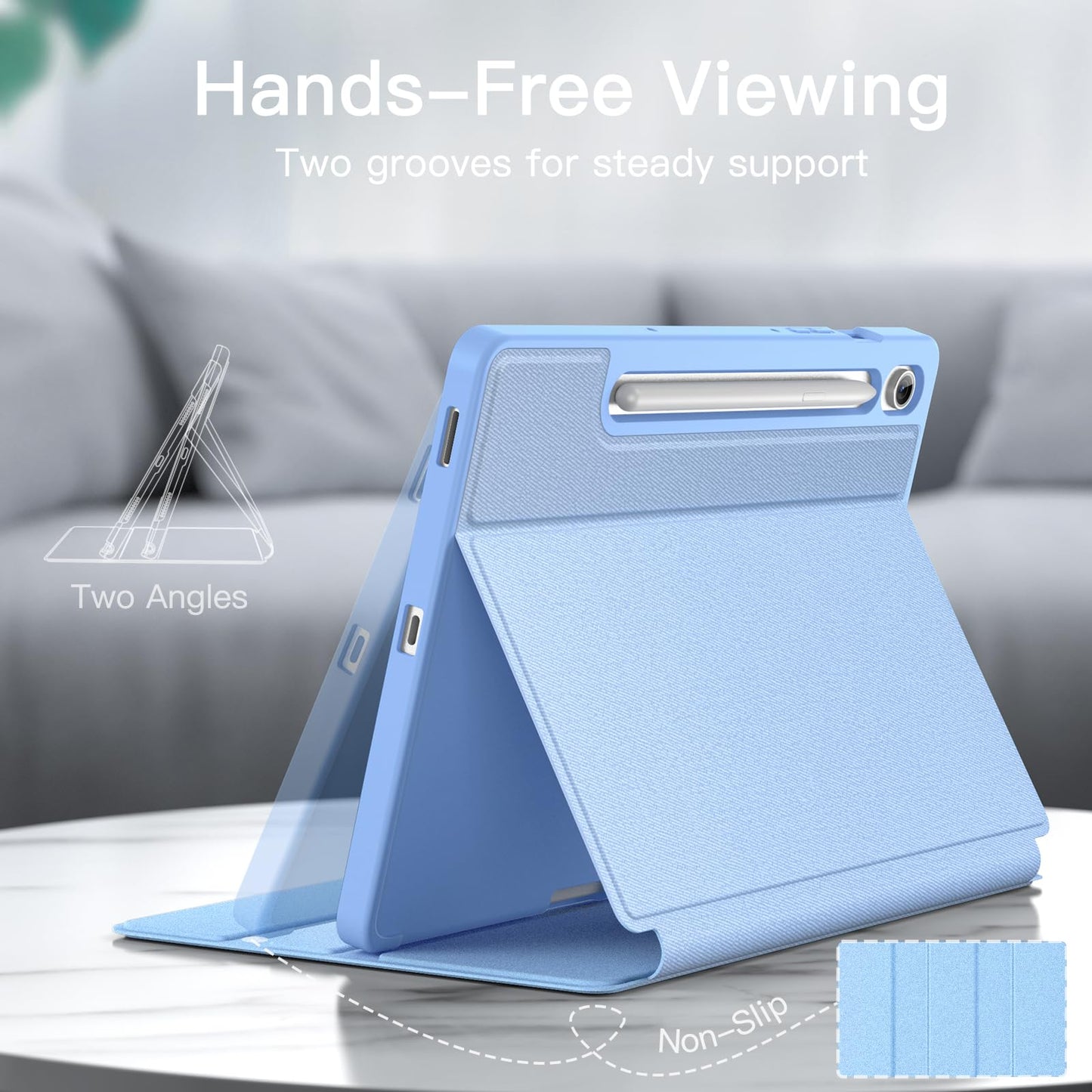 JETech Case for Samsung Galaxy Tab S10 Lite / S10 FE / S9 FE 10.9-Inch with S Pen Holder, Slim Folio Stand Protective Tablet Cover, Multi-Angle Viewing (Black)