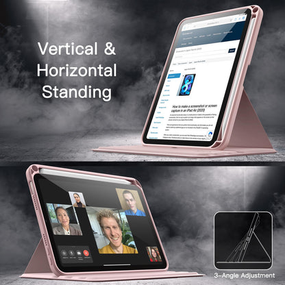 JETech Rotating Case for iPad mini (A17 Pro, 2024 Model, 7th Generation) / mini 6 (2021 Model, 6th Generation) with Pencil Holder, 360 Degree Rotation Protective Stand Cover Clear Back (Purple)