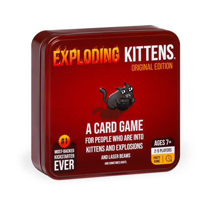 Exploding Kittens Original Edition - 2-5 Players - Ages 7+ - 15 Minutes to Play - High Stakes Card Game - Party Game, Family Game Night, Kid and Adult Card Game