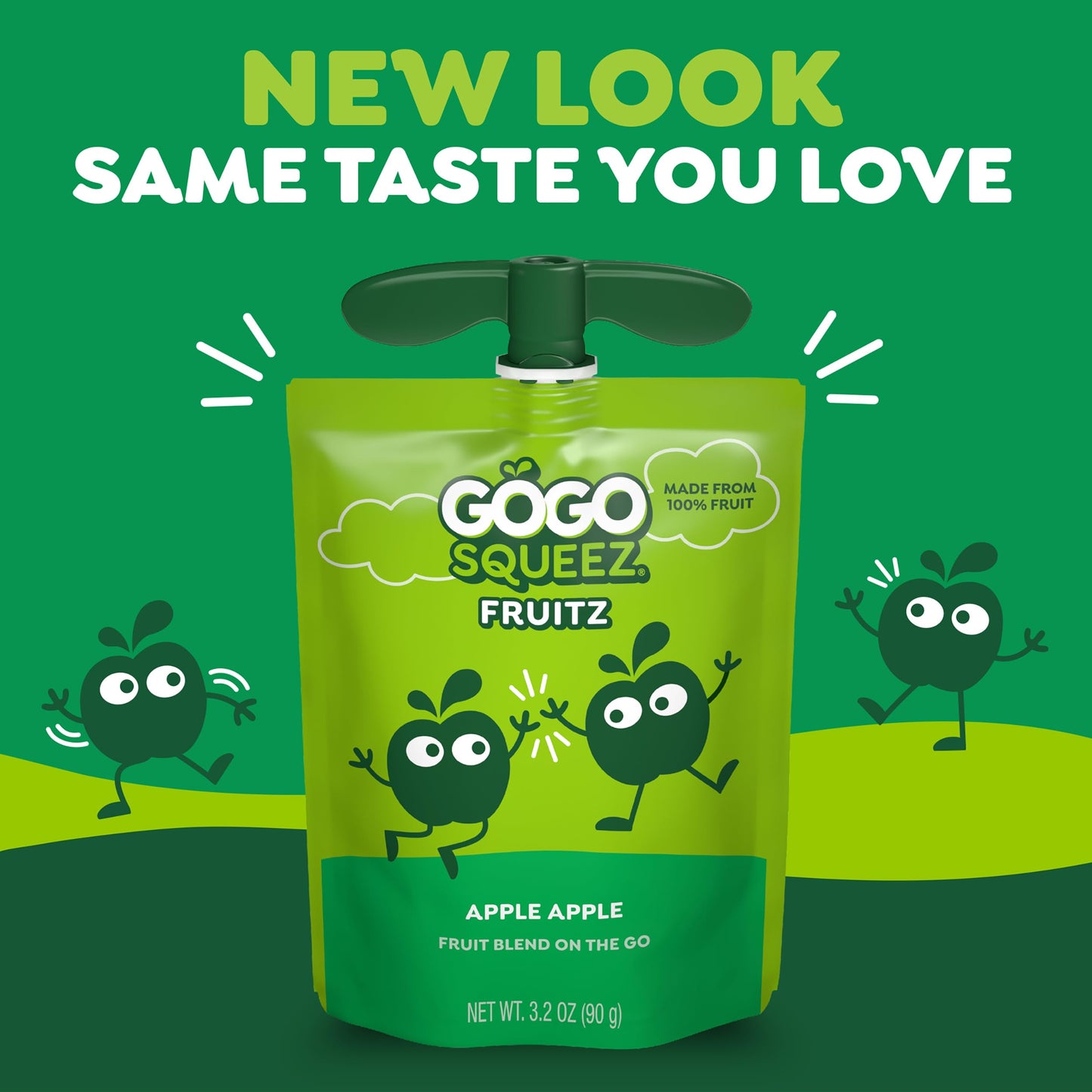 GoGo squeeZ Applesauce and Fruit Puree, Apple Banana, 3.2 oz (Pack of 48), Unsweetened Fruit Snacks for Kids, Gluten Free, Nut Free and Dairy Free, BPA Free Pouches (Packaging May Vary)