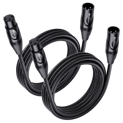 Cable Matters 2-Pack Premium XLR to XLR Cables - 6ft, Male to Female Microphone Cable, Oxygen-Free Copper (OFC) Mic Cord, Black