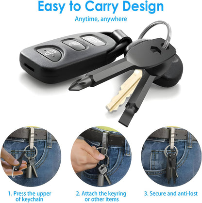 Gifts for men, Portable 4-in-1 Pocket Screwdriver Keychain Multitool, a Cool Gadget Perfect for Dads, Husbands and Boyfriends