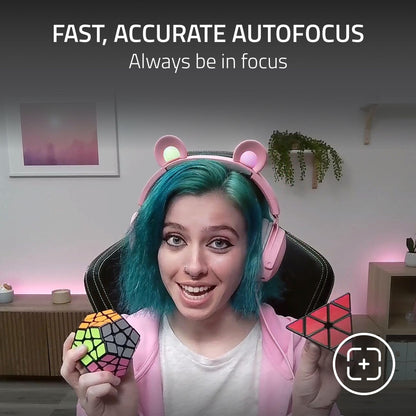 Razer Kiyo Streaming Webcam: 1080p 30 FPS / 720p 60 FPS - Ring Light w/Adjustable Brightness - Built-in Microphone - Advanced Autofocus