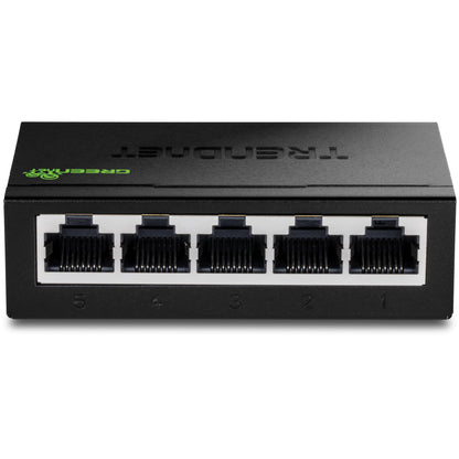 TRENDnet 5 Port Mini Gigabit Switch, TEG-S50g, GREENnet Technology, NDAA + TAA Compliant, Desktop Metal Ethernet Network Switch, 5 x Gigabit Ports, Fanless, Lifetime Protection, Black