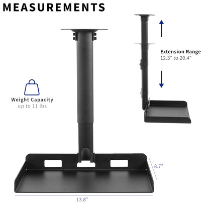 VIVO Universal Extending Ceiling Projector Mount, Height Adjustable Projection, White, MOUNT-VP02W