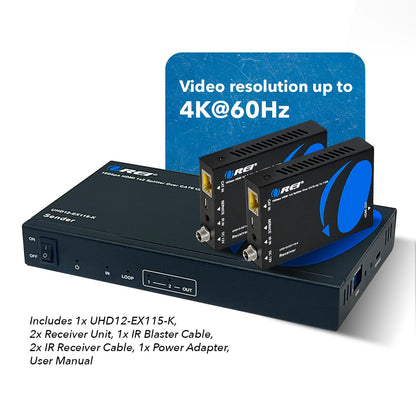 OREI 4K 4x4 HDMI Extender Matrix - UltraHD 4K @ 60Hz 4:4:4 Over Single CAT5e/6/7 Cable with HDR Switcher & IR Control, RS-232 - Up to 230 Ft - 1080P Downscale - 4 x Loop Out - 4 Receivers Included