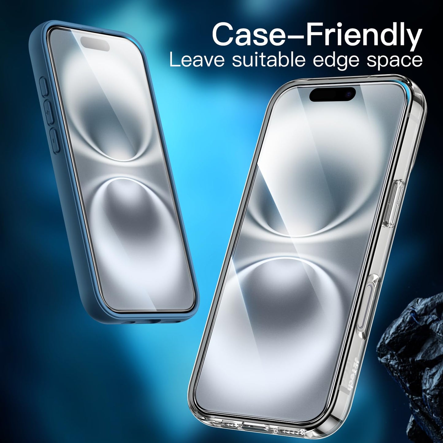 JETech Full Coverage Screen Protector for iPhone 17e (2026) / iPhone 16e, 9H Tempered Glass Film, Case-Friendly, HD Clear, 6.1-Inch Display, 3-Pack
