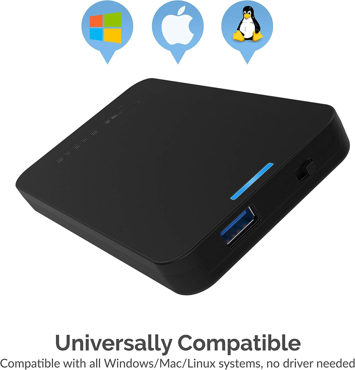 SABRENT 2.5in SATA to USB 3.0 Tool-Free SSD/HDD Enclosure (EC-UASP)