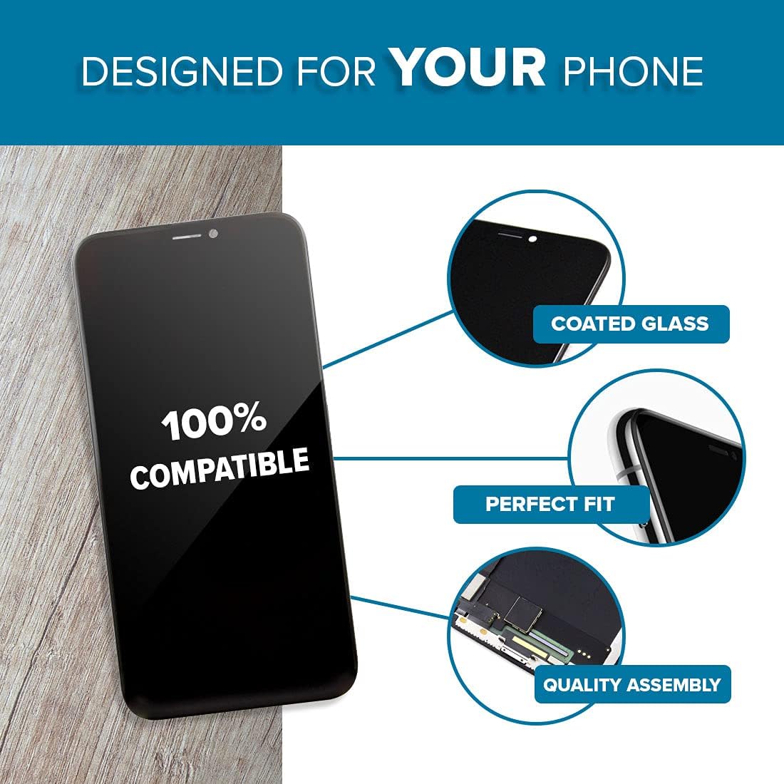 for iPhone X LCD Screen Replacement 5.8 Inch (Model A1865 A1901 A1902) Touch Display digitizer Assembly Screen
