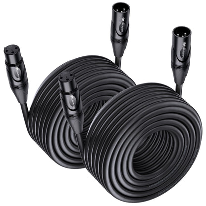 Cable Matters 2-Pack Premium XLR to XLR Cables - 6ft, Male to Female Microphone Cable, Oxygen-Free Copper (OFC) Mic Cord, Black