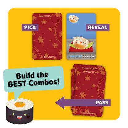 Sushi Go - The Pick and Pass family Card Game from Gamewright, great for 2-5 players aged 8 and up