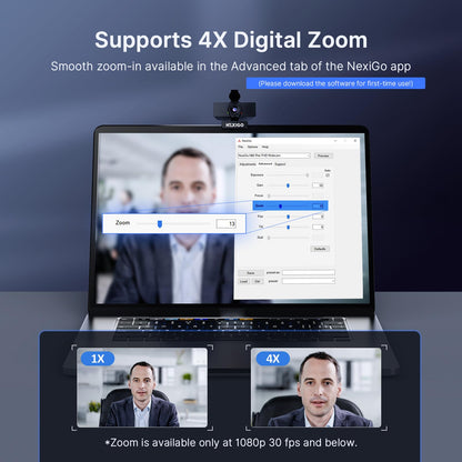 NexiGo N60 1080P Webcam with Microphone, Software Control & Privacy Cover, USB HD Computer Web Camera, Plug and Play, for Zoom/Skype/Teams, Conferencing and Video Calling