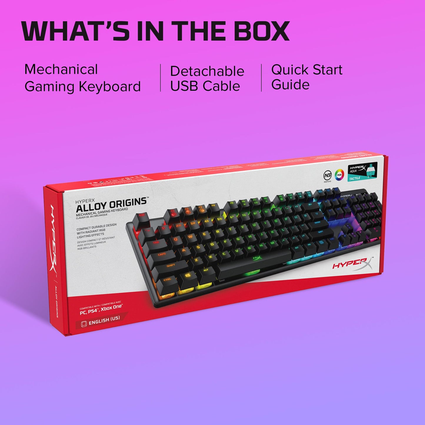 HyperX Alloy Origins 65 - Mechanical Gaming Keyboard – Compact 65% Form Factor - Linear Red Switch - Double Shot PBT Keycaps - RGB LED Backlit - NGENUITY Software Compatible,Black
