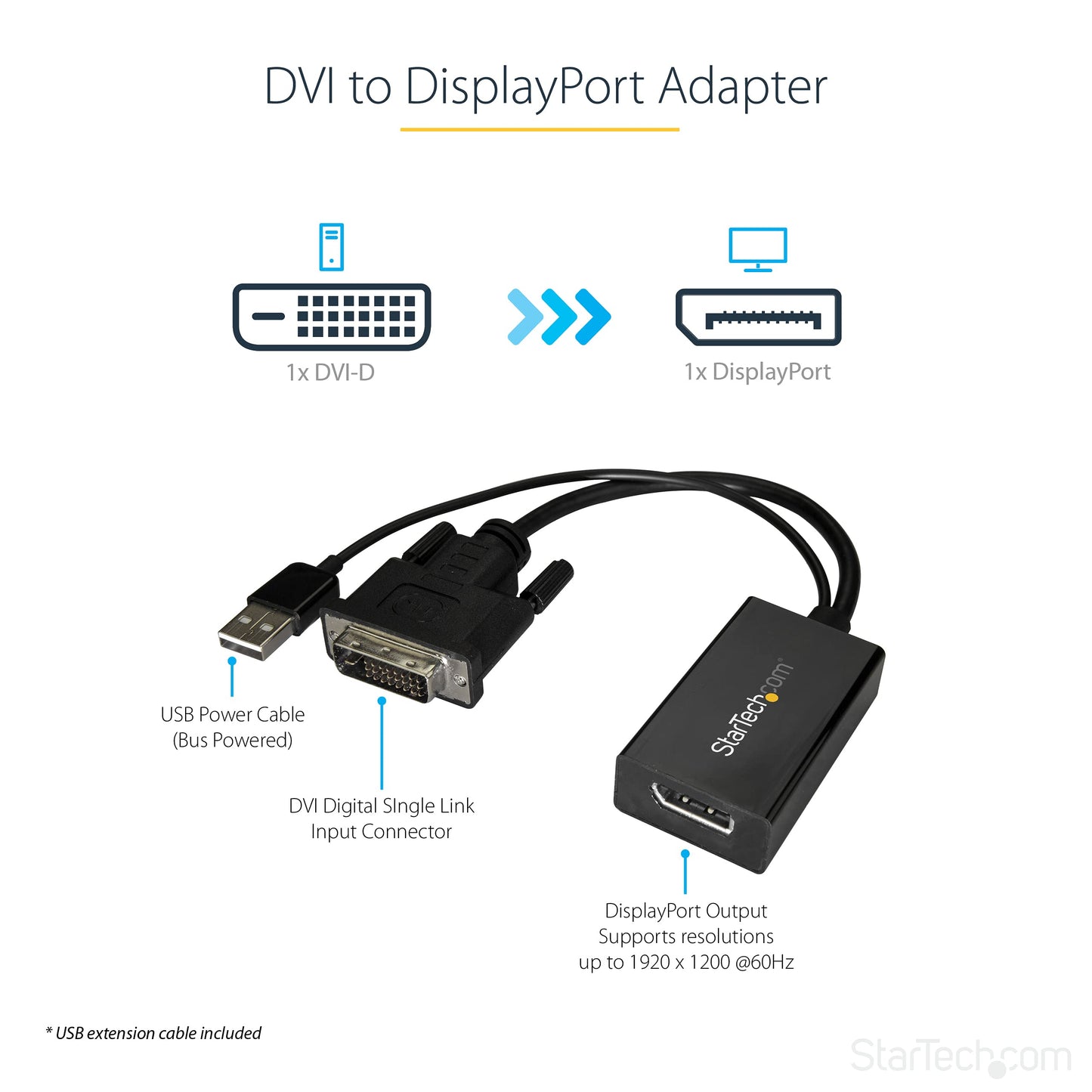 StarTech Use This Dvi to Displayport Converter to Connect Your Dvi Computer to A Dp Monit