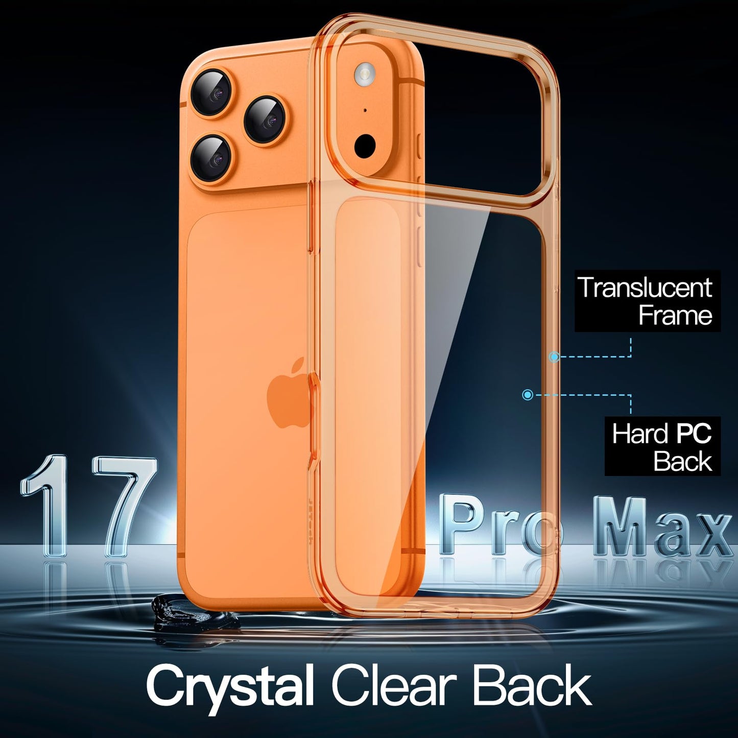JETech Case for iPhone 17 Pro Max 6.9-Inch, Non-Yellowing Shockproof Phone Bumper Cover, Anti-Scratch Clear Back (Clear)