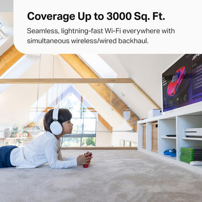 TP-Link Deco XE75 AXE5400 Tri-Band WiFi 6E Mesh System - Covers up to 5500 Sq.Ft, Replaces WiFi Router and Extender, AI-Driven Mesh, 6GHz Band, 2-Pack