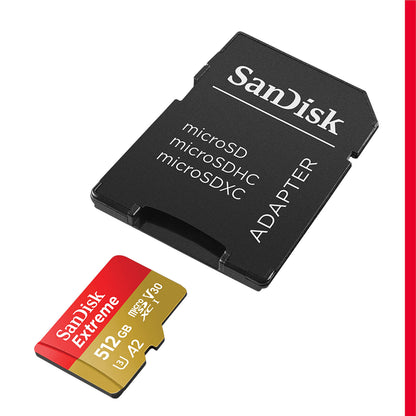 SANDISK 256GB Extreme microSD Card + Adapter, Up to 190MB/s Read Speeds