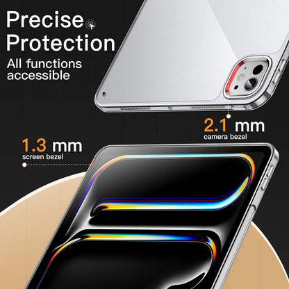 JETech Clear Case for iPad Pro 13-Inch M5/M4 (2025/2024), Anti-Yellowing Transparent Shockproof Slim Tablet Back Cover with Hard PC Back and Soft TPU Bumper