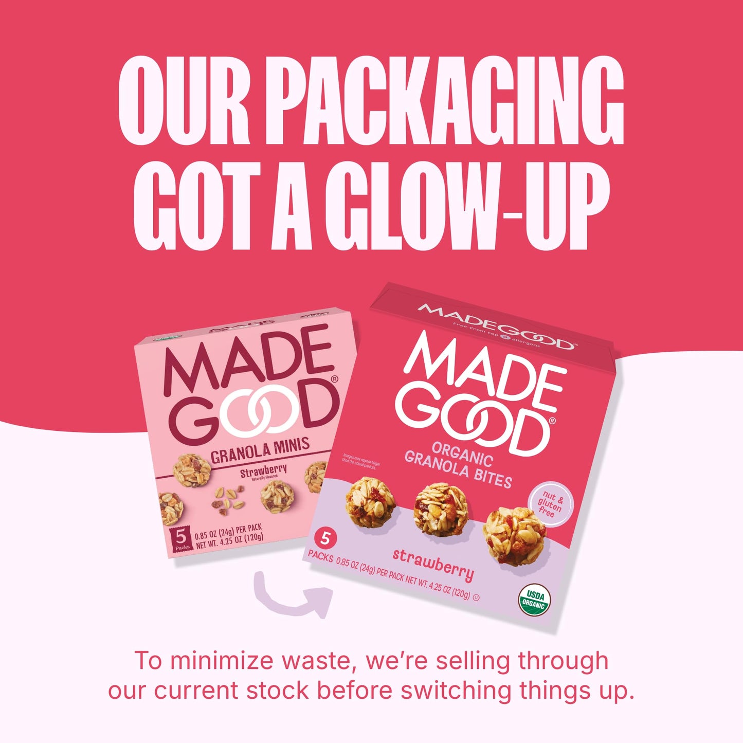 MadeGood Organic Granola Minis 24-Bag Organic Snack Variety Pack, Gluten Free Mon GMO Vegan Nut Free Individually Wrapped Snack Packs