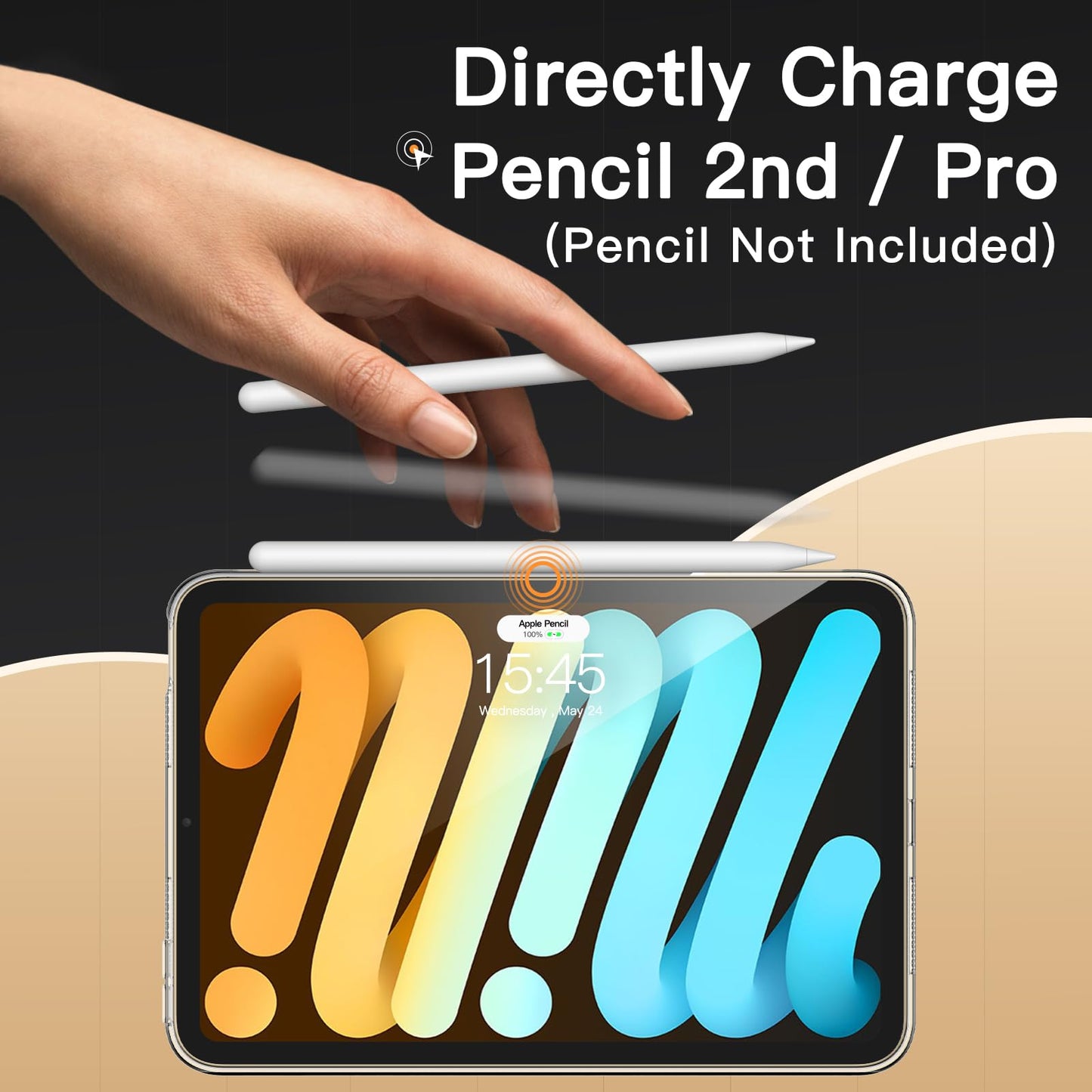 JETech Case for iPad Pro 11-Inch 2022/2021/2020 Model (4th/3rd/2nd Generation), Soft TPU Transparent Slim Shockproof Tablet Cover, Support Pencil 2nd Charging (Clear)