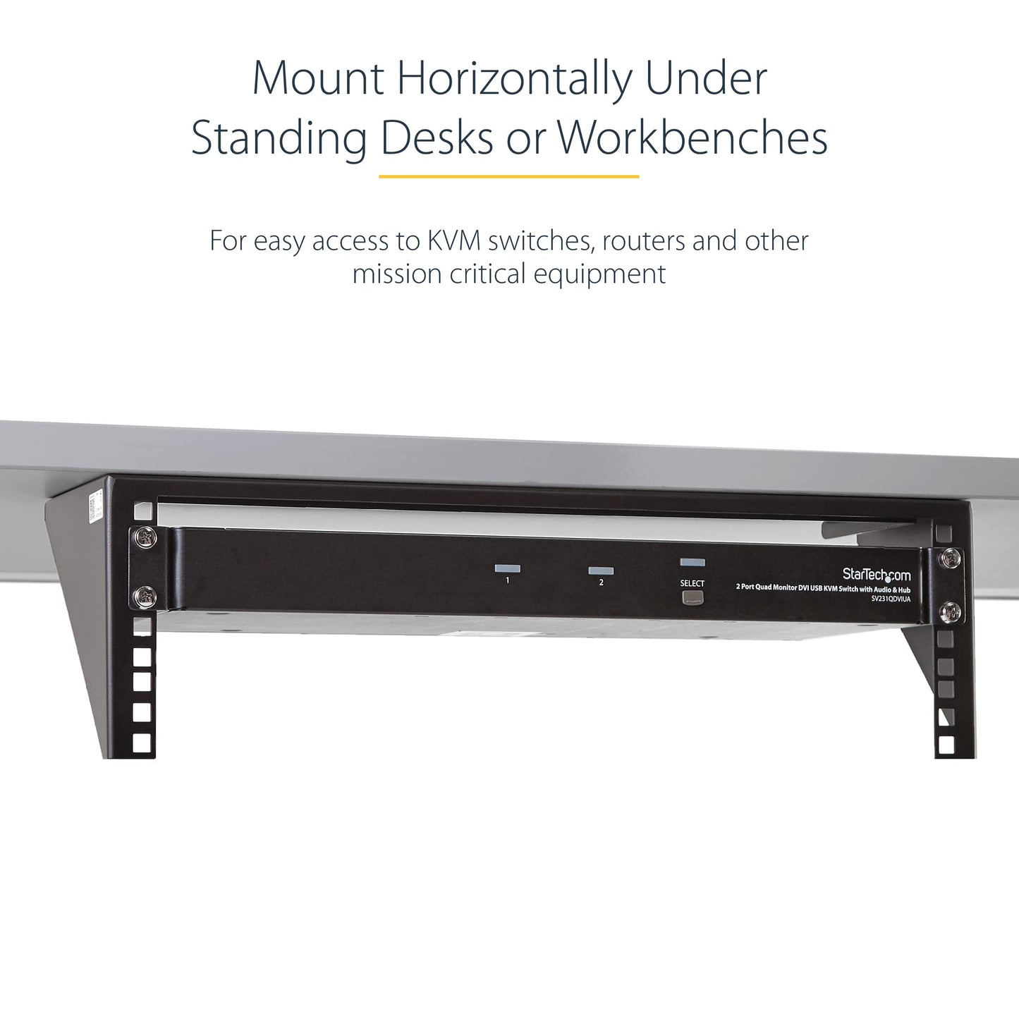 StarTech.com 2U Vertical Wall Mount Patch Panel Bracket - Steel Rack Mount Bracket w/Hardware for 19" Network, Server and Data Equipment , TAA (RK219WALLV)