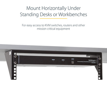 StarTech.com 2U Vertical Wall Mount Patch Panel Bracket - Steel Rack Mount Bracket w/Hardware for 19" Network, Server and Data Equipment , TAA (RK219WALLV)