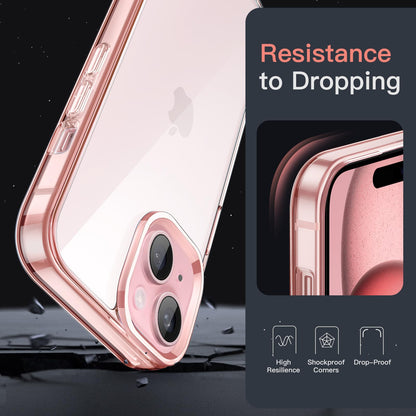 JETech Case for iPhone 15 6.1-Inch, Non-Yellowing Shockproof Phone Bumper Cover, Anti-Scratch Clear Back (Clear)