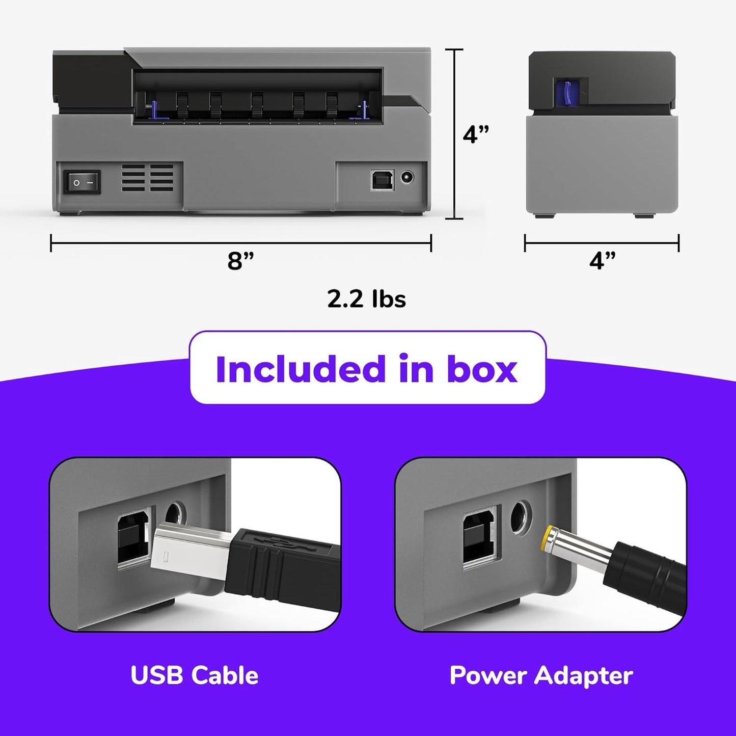 Rollo USB Shipping Label Printer - Commercial Grade 4x6 Thermal Label Printer for Shipping Packages - High Speed Custom Sticker Label Maker for Small Business - Supports Windows & Mac